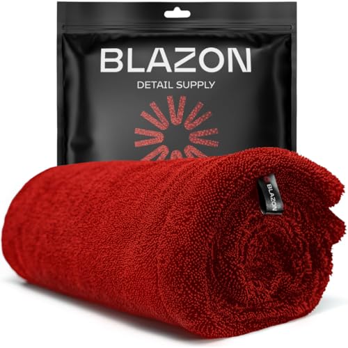 BLAZON Redline XL - Toalla de secado de coche - Toalla de microfibra ultra premium de 1300 g/m² - Máxima absorción, acabado sin rayas, diseño de bucle trenzado súper suave - Seca todo el vehículo