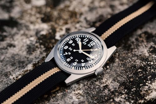 Image of RDUNAE RA04 Field Watches for Men - Super 2035 Quartz Movement Brown Luminous Wristwatch 50m Water Resistant K1 Mineral Glass