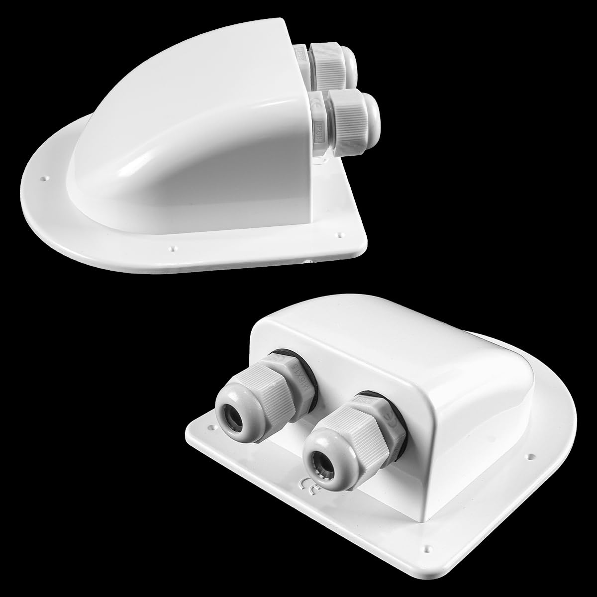Soporte de montaje para panel solar ABS (7 piezas), sin perforaciones, kit de soporte de esquina para techo de RV, barco, furgoneta, caravana, protección UV, color blanco