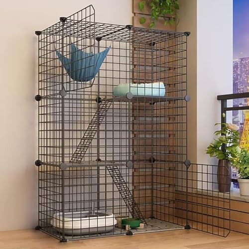 Cage pour animaux avec bac à litière pour éviter les salissures