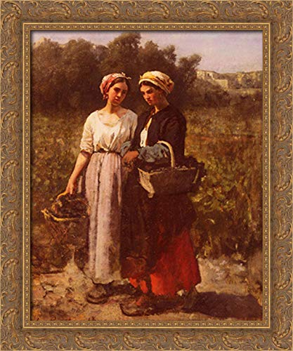 Les Vendanges A Chateau'Lagrange 20x24 Gold Ornate Wood Framed Canvas Art by Jules Breton