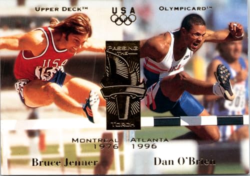 Bruce Jenner & Dan O'Brien trading card (USA, Decathlon Champions) 1996 Upper Deck US Olympic Moments 124