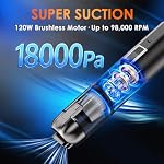 3 en 1 Aspirateur de voiture et gonflable de pneus, 18000Pa Air Pompe 150PSI gonflage, conception sans fil, LED lanterne pour l'utilisation en bord de route, garage, voyage et intérieur de la voiture.