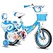 LLF Bicicletta Bambino Telaio di Acciaio della Bici di Bambini del Capretto Piccola Biciclette Principessa di Stile di 12 Pollici con Ruota di Formazione, Stabilizzatori E Cestino