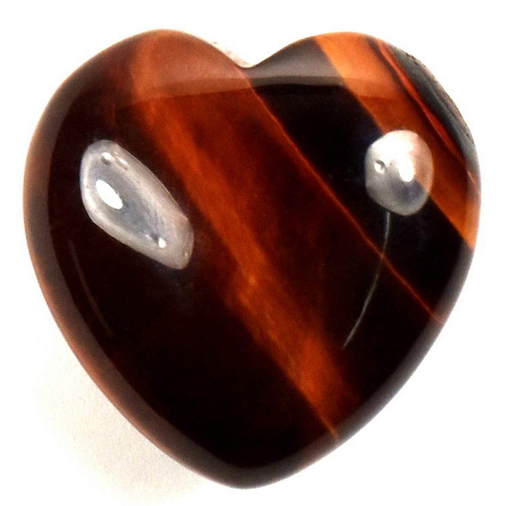 HQRP-Crystal1PC Heart Aquamarine Lapis Lazuli Agate Quartz Chalcedony Mookaite Laradorite Jasper Aventurine Sodalite Amber (Red Tiger Eye)