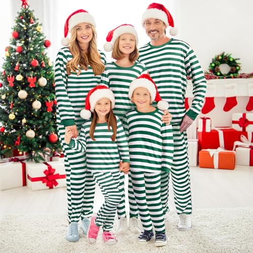 Liitrsh Matching Family Christmas Pajamas Set striped Pajamas Classic Sleepwear Loungewear Xmas Holiday Pajamas3