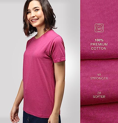 Image of Sleepynuts Women Boyfriend Plain Round Neck Half Sleeve T-Shirt