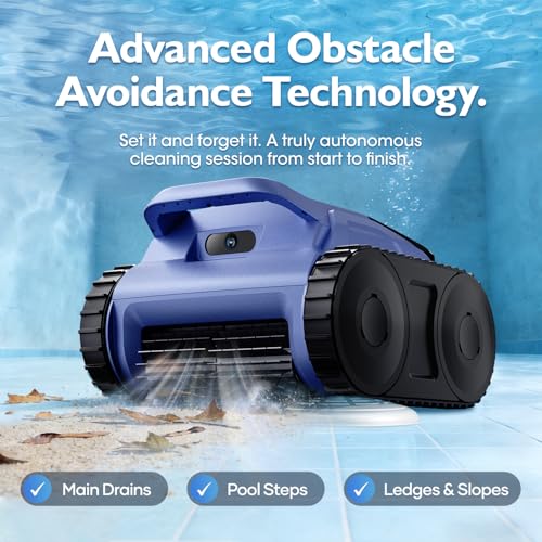 [2026 Release] Automatic Robotic Pool Vacuum for Inground & Above Ground Pools, Wall Climbing Pool Vacuum Cleaner, Cleans Floor, Walls, Waterline, Drain & Skimmer up to 2150 Sq. Ft., 190 Min - Thumbnail 6
