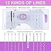 Sewing Machine for Beginners & Kids, Mini Portable Sewing Machines with 12 Built-in Stitch Patterns, 2-Speed Foot Pedal, Perfect for Teaching Daughter Granddaughter to Sew(Purple White)