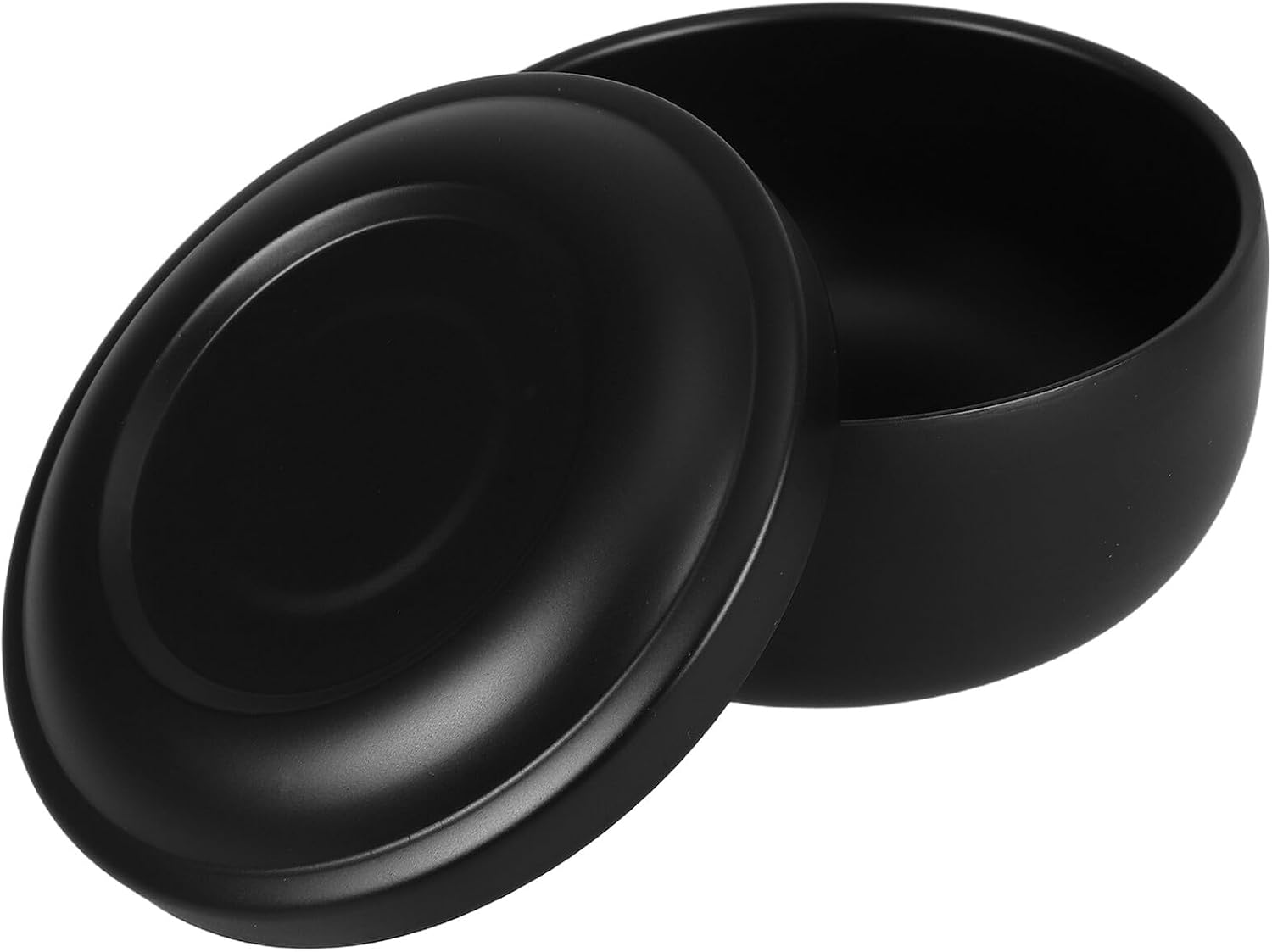 Stainless Steel Shaving Bowl with Lid and Brush Holder, Small Metal Shaving Mug for Men, Household Shave Soap Container Suitable for Travel and Bathroom Use
