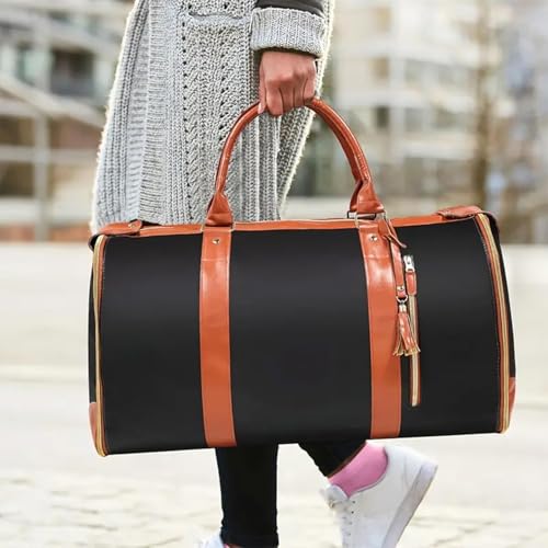 Styleushaven Foldable Travel Bag 2.0, Styleushaven Travel Bag with Wheels, Large Capacity, Easy to Use (Beige,Upgraded)2