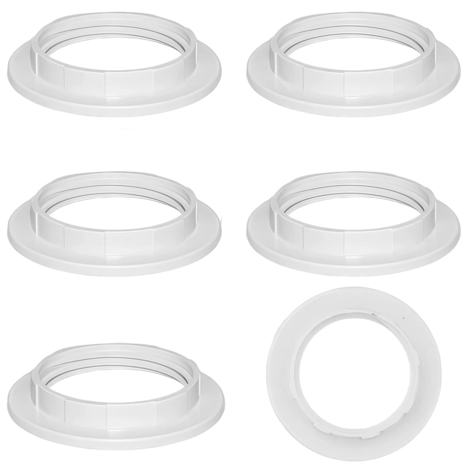 6 PCS Lampshade Reducer Ring Adapter, E27Screw Collar Ring (40mm) for Table & Ceiling Lights – Plastic Heat-Resistant Lamp Shade Holder Fitting, Twist Lock Socket Replacement (White)-picture-22