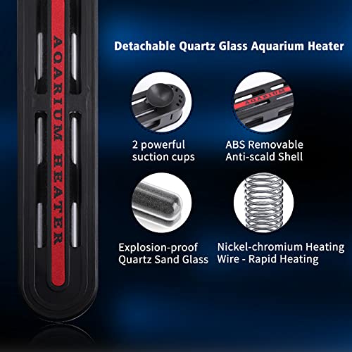 Hitauing Aquarium Heater,200W/300W/500W/800W Fish Tank Heater With Over-Temperature Protection And Anti-Dry Burn For Marine Saltwater And Freshwater #TOP3
