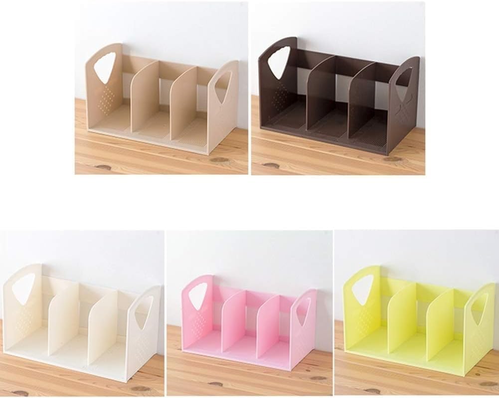 Storage Bins Magazine Rack Bookshelf Book Folder On The File Bar On The Desk of The Box(Beige)