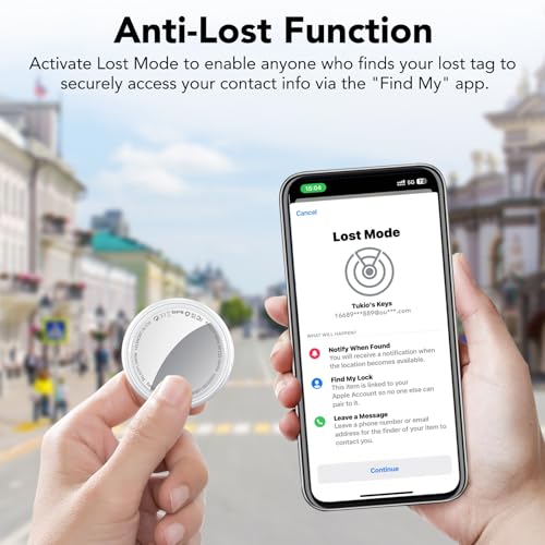 Image of Air Tracker Tags-4 Pack (iOS Only), [Apple MFi Certified] Key Finder | Replaceable Battery Bluetooth Tracker Compatible with Apple Find My, Item Locator Smart Tag for Keys, Bag, Luggage and More