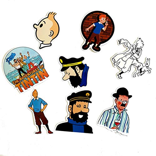 Image of The Adventures of Tintin Stickers for Water Bottles 25Pcs Cute,Waterproof,Aesthetic,Trendy Stickers for Teens,Girls Perfect for Waterbottle,Laptop,Phone,Travel Extra Durable Vinyl