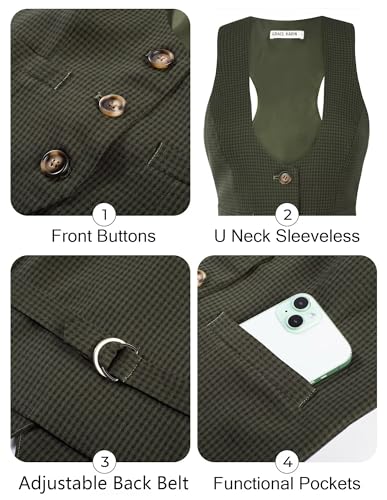 Image of GRACE KARIN Women's Suit Vest Top, Dressy Casual Sleeveless Button Waistcoat, Fromal Steampunk Blazer for Work Office