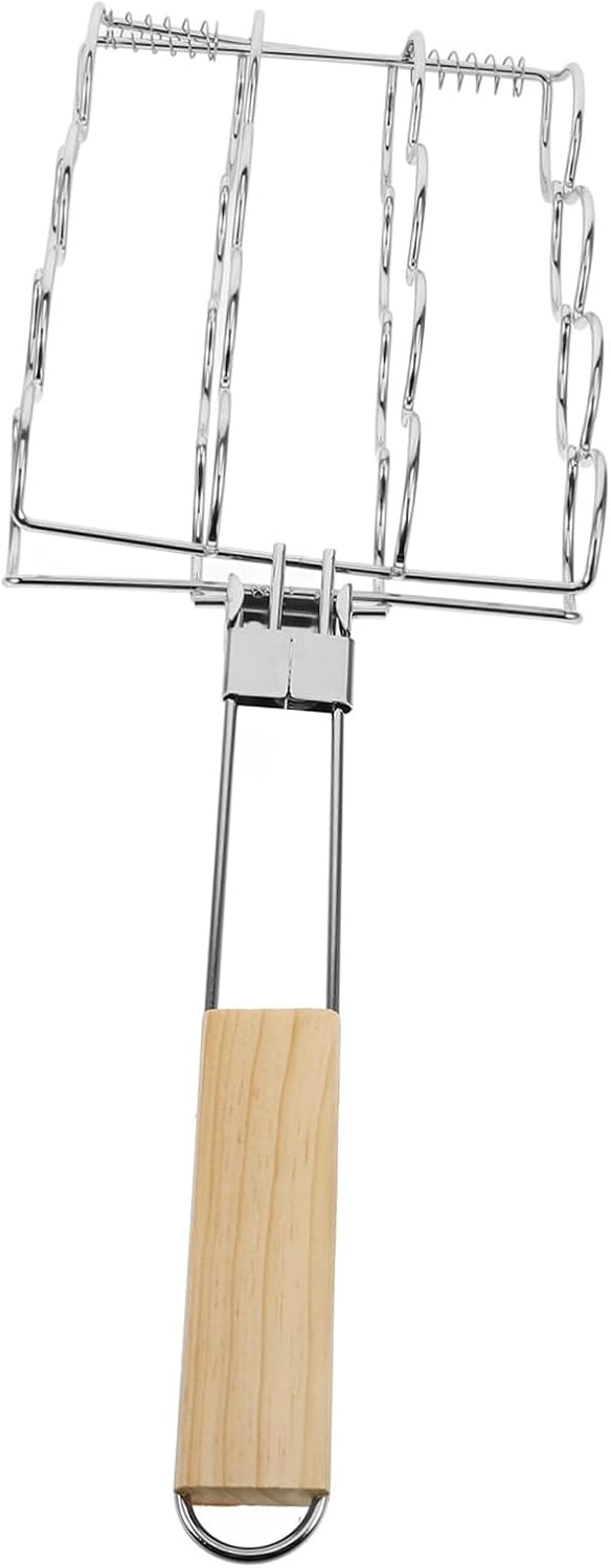 Foldable Portable Barbecue Grill Rack for Corn and Meat Outdoor BBQ Tool Handle for Grilling Accessories and Easy Storage