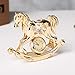 Matashi 24K Gold Plated Crystal Studded Rocking Horse Desk Clock – Stunning Tabletop Ornament - Best Gift for Mom, Wife, Grandma, Daughter – Perfect for Mother’s Day, Christmas Elegant Home Decoration