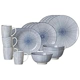 Ritzenhoff & Breker Kombiservice Royal Makoto, 20-teilig, Teller Schalen und Becher, Kombi-Set für 4 Personen, Porzellan, Blau-Weiß