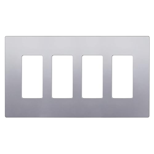 Miniatura 367 de ENERLITES SI8834-BK - Placa de pared decorativa sin tornillos, cubierta de enchufe segura, 4 entradas, 4.68 x 8.30 pulgadas (alto x largo), Negro