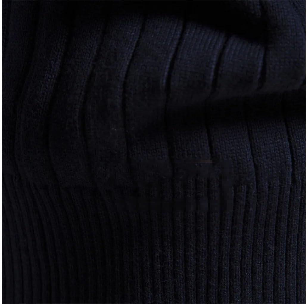 Maglioni Pullover con Cerniera Autunnale per Uomini Caldi Inverno Collare Maglione Maglione maschiali Uomini a Maglia a Maglieria Lunga, Marrone, XXL