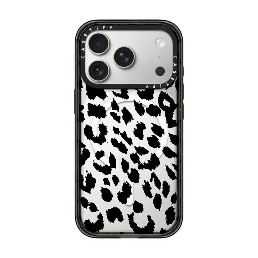 CASETiFY インパクトiPhone 17 Pro ケース [MagSafe対応/薄型 軽量/耐衝撃] - Lacie Leopard - クリア ブラック
