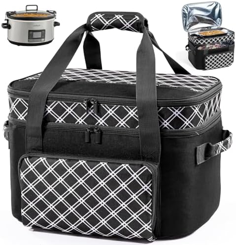 Double Layer Slow Cooker Carrier Bag – Fits 6–8 Qt Oval Slow Cook...