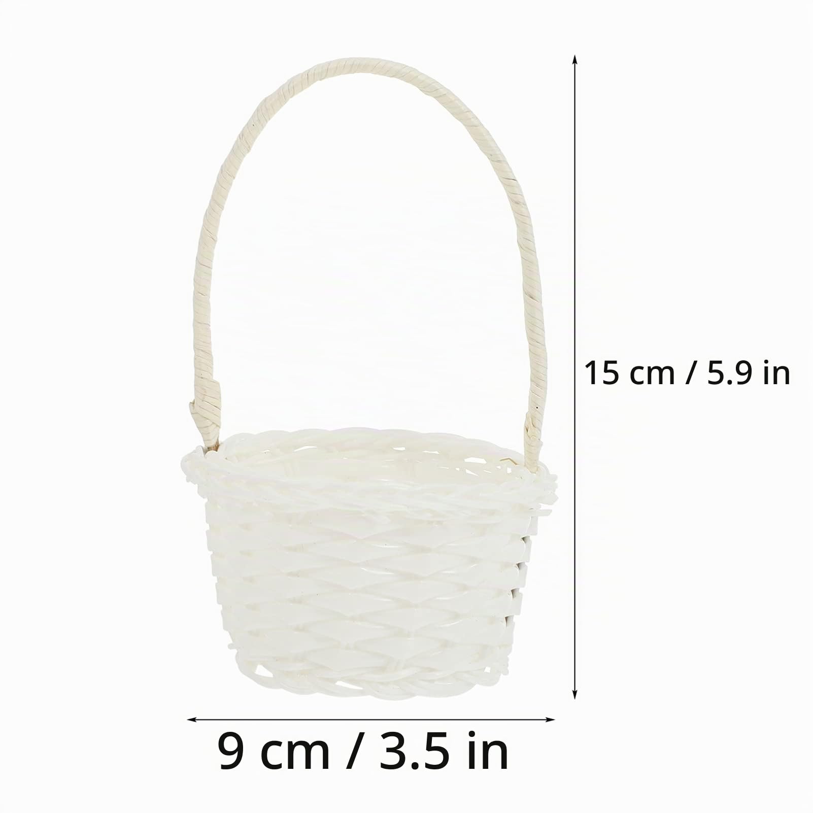 UPKOCH 6 Stück Obstkorb 3.54x3.54x5.89 inches Geflochtener Blumenkorb Mini Weidenkorb mit Henkel Bügelkorb Hochzeit Streukorb Brotkorb Henkelkorb Blumenkinder Körbchen Landhaus Deko