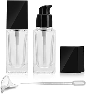 Paquete de 2 botellas de base de vidrio trans...