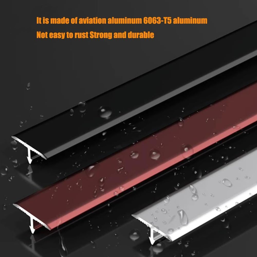 Floor Transition Strip Cover Strips, Threshold Flat Divider Strip Adhesive Flooring Transitions Divider, Gap Covering Joining Strip for Doorways Flooring Gaps(Gold,W 40mm)