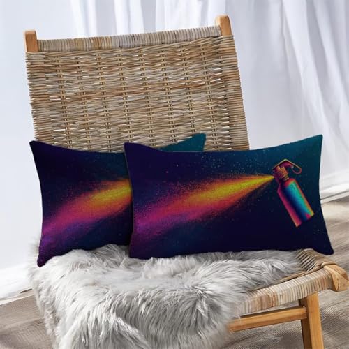 Housse de coussin extérieur imperméable 40x80cm lot de 2 imprimé double face