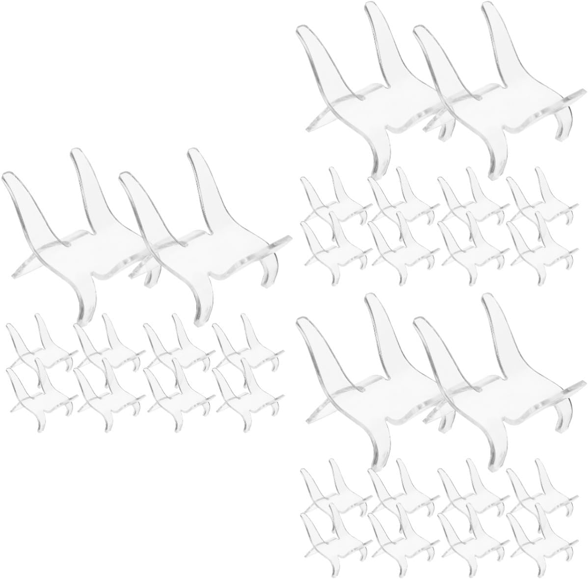 GARVALON 30pcs Acrylic Display Stand for Minerals Crystal Stand Rock Holder Easel for Display