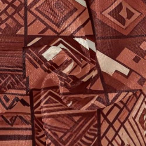 Nappe de table ronde bohème 152 cm marron à texture régulière en dentelle