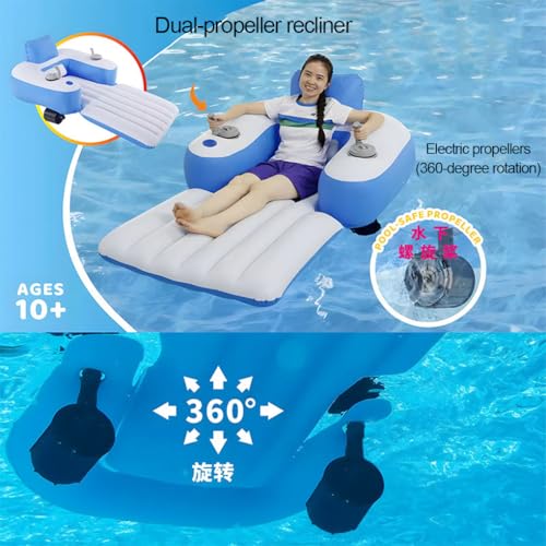 Matelas gonflable motorisé piscine et fauteuil flottant électrique - 3