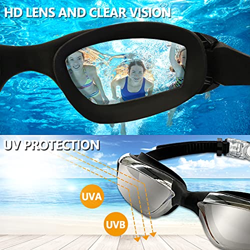 Swimming Goggles,Anti-Leak, Anti-Fog, Anti-Ultraviolet, Wide Field Of View Triathlon Swimming Goggles, Adjustable Swimming Goggles, Suitable For Adult Men, Women, Teenagers #TOP6