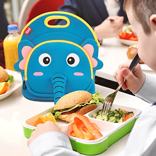 Yookee Home Elephant Lunch Bags For Kids Thick And Insulated Lunch Tote Box For Boys Girls, Reusable Lunch Bags For School Outdoor Travel #TOP5