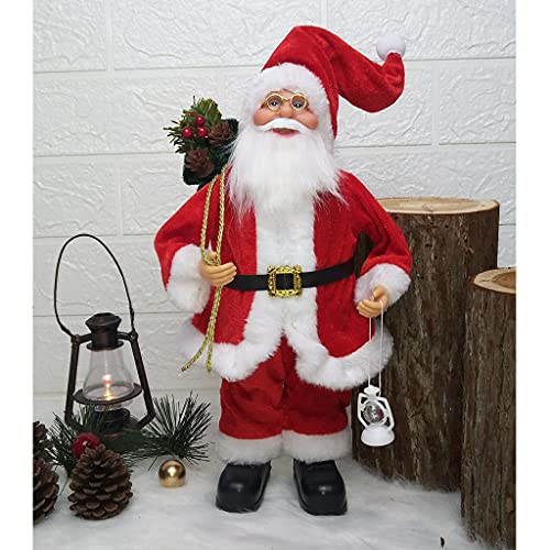 Statuette de Père Noël debout 30 cm aux finitions multicolores soignées - 4