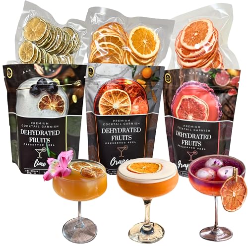 Dried Citrus Slice 3 PACK Dehydrated Fruits⎮PREMIUM COCKTAIL GARNISHES ⎮ LIME - ORANGE - GRAPEFRUIT ⎮ Preserved Peel - Bars & restaurants supply - Home Bar - dried citrus slices - image 1
