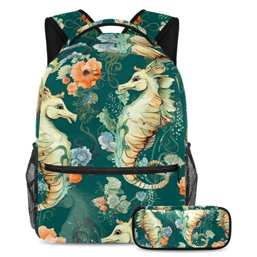 Sac de voyage Art Ocean Hippocampe grand format idéal pour étudiants