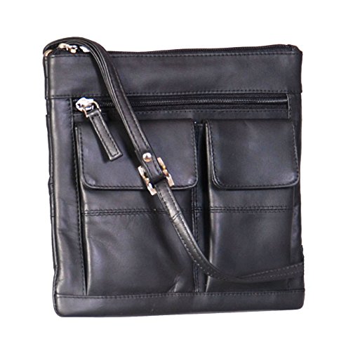 Cross body bag femme noir House Of Leather aux finitions soignées et design épuré