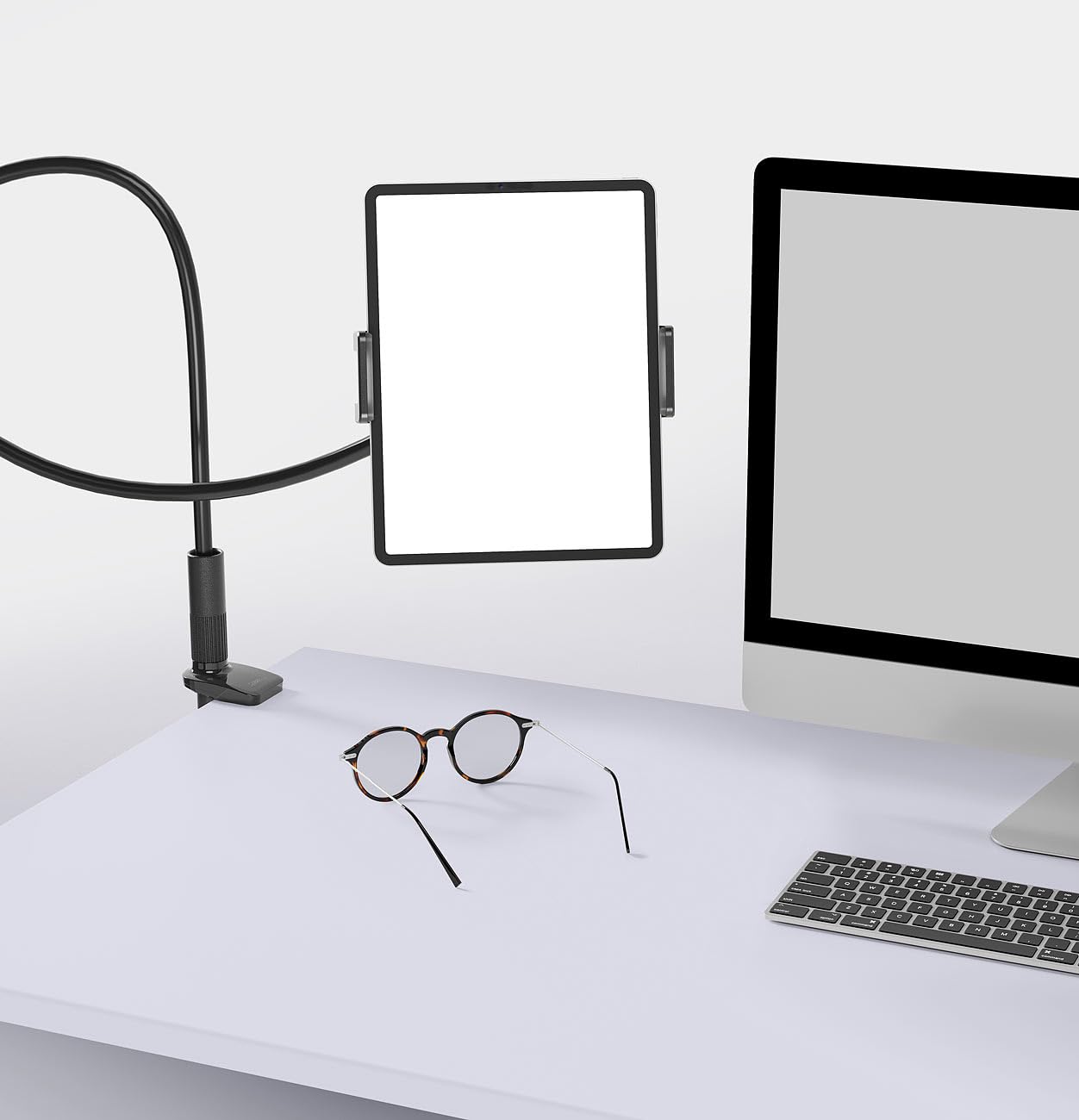 Callstel Set de 2. Soportes con Brazo Flexible para tabletas y Smartphones.