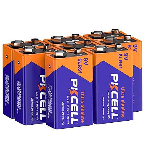 Pilocel 9V Batteries 8 Counts 9V 6Lr61 Battery 9 Volt Battery Alkaline 9V Battery 9V Batteries 6Lr61 Batteries 9 Volt Batteries Disposable Battery For Smoke Detector… #TOP2
