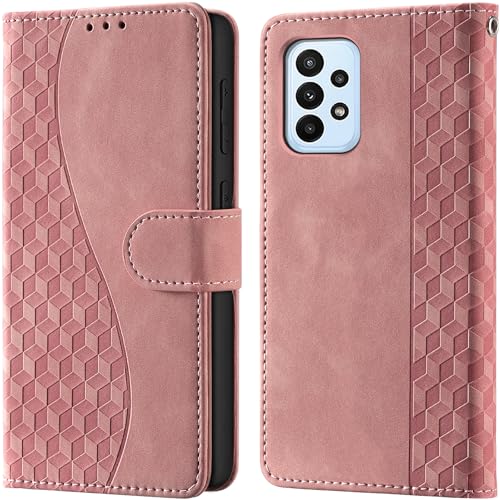Handyhülle für Samsung Galaxy A23 4G/5G Leder Wallet RFID hüllen Rosa