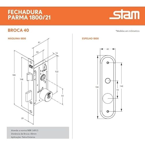 Fechadura Externa Alavanca Oxid Tetra 180021 Stam