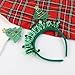 XIELIME Christmas Tree Headband Green Xmas Tree Hair Hoop Glitter Green Tassel Head Bopper Christmas Tree Hairband with Small Bell Design Headwear for Women Girls Kids Festival Headdress Accessories