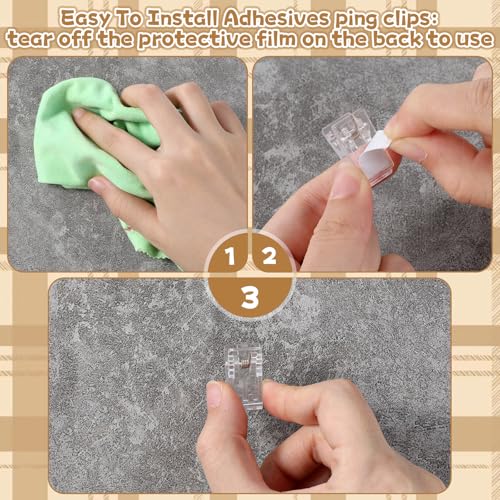20 Stück Klebrige Federclips Selbstklebende Federklammern Transparente Kunststoff Klebeklammern Durchsichtige Wandteppich Klebrige Mini Wandclips Deko Clip für Outdoor Zuhause Büro Fotoposter