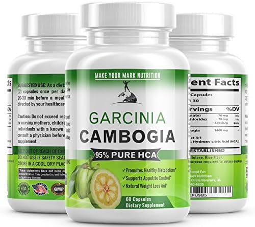 Premium, Powerful, Potent Garcinia Combogia 95% Best Pure Extract - for Men and Women Weight Loss Supplement, Effective Fast Fat Burn, High Grade Quality, Appetite Suppressant