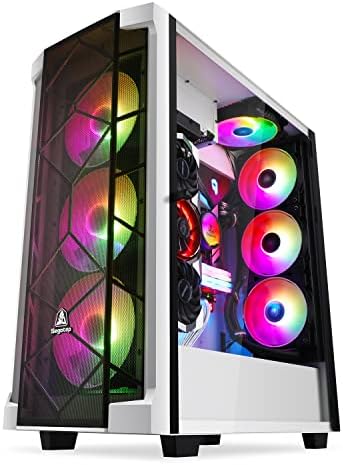 Segotep Phoenix T1 E-ATX Full-Tower PC Gaming Case Tempered Glass Side Panel, Cable Management/Optional 360mm Water Cooling, Supports up to 7 Fans (Phoenix T1 White)