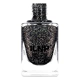 ILNP Silhouette - Rich Black Gold Flake Holographic Nail Polish